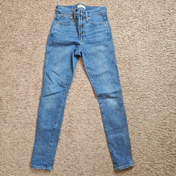 Madewell Denim - Madewell Jeans Womens 25 10" High Rise Skinny Ankle Button Fly Med Wash Preppy